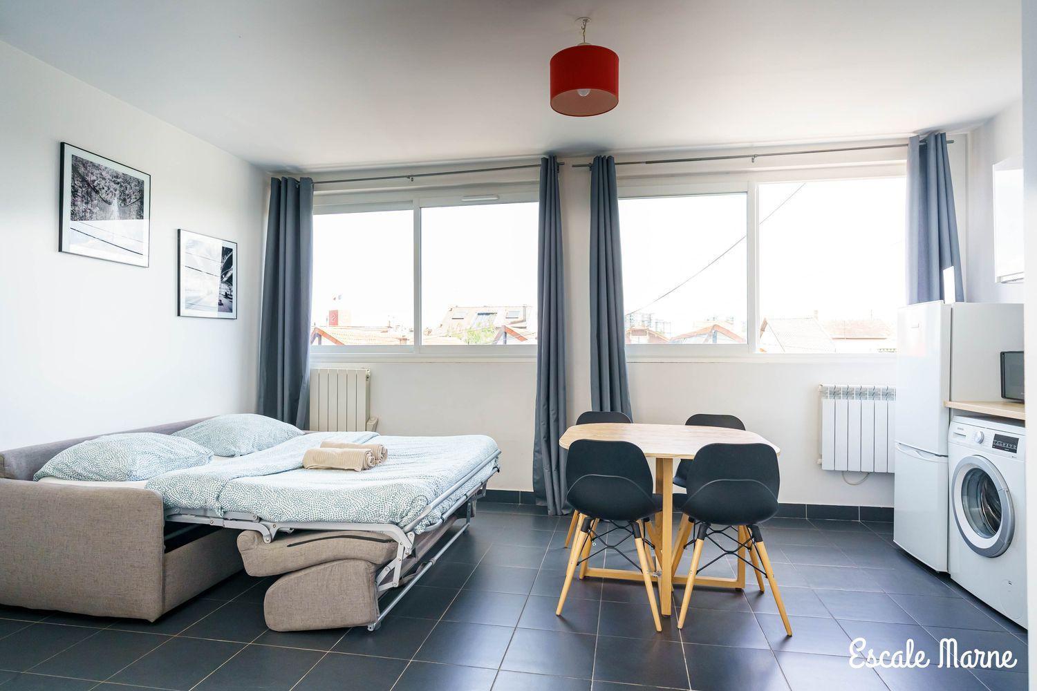 Escale-Marne Fr - 202 - Free Parking - Free Luggage Storage - All Equipped - Linen Included - Washing Machine - 10Mn Walk Metro 8 - Rer A - Panoramic View - From 1 To 14 Guests Мезон-Альфор Номер фото